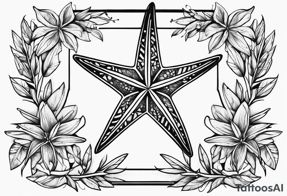 Starfish olive branch tattoo idea