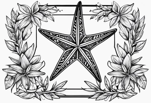 Starfish olive branch tattoo idea