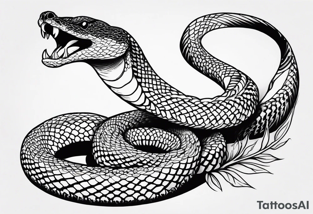 Rattle snake with fangs tattoo idea