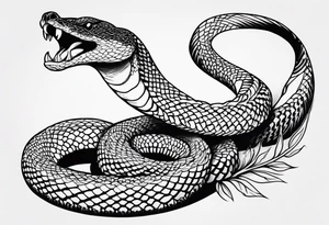 Rattle snake with fangs tattoo idea