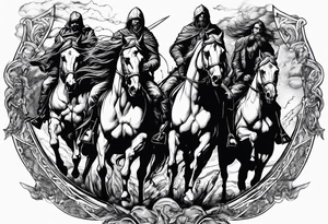 4 horseman of the apocalypse - Death, Famine, War, and Conquest tattoo idea