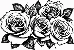 4 roses with a banner tattoo idea