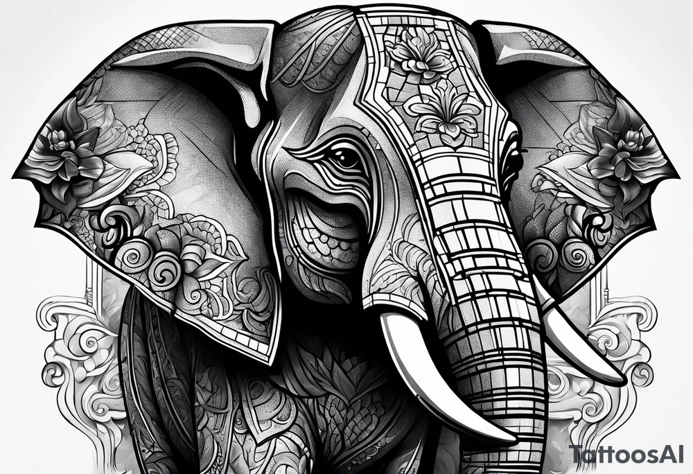 Lego Elephant head m tattoo idea