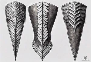 Dragonscale Leg armor symmetrical tattoo idea