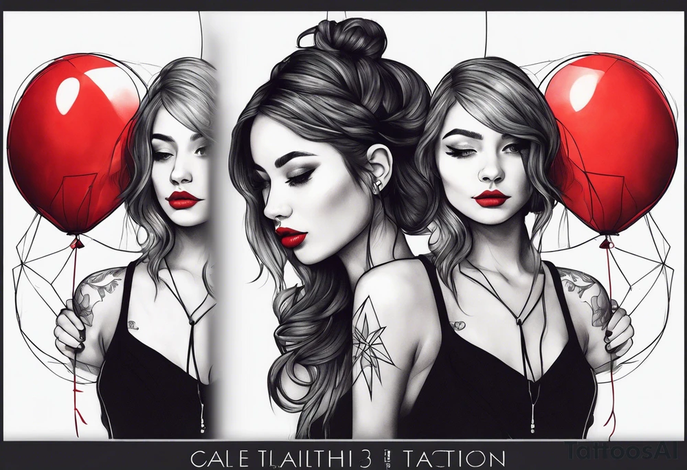 girl with the red balloon tattoo idea