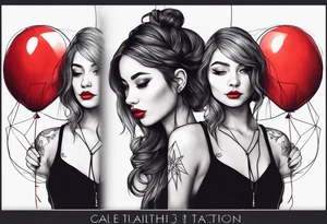 girl with the red balloon tattoo idea