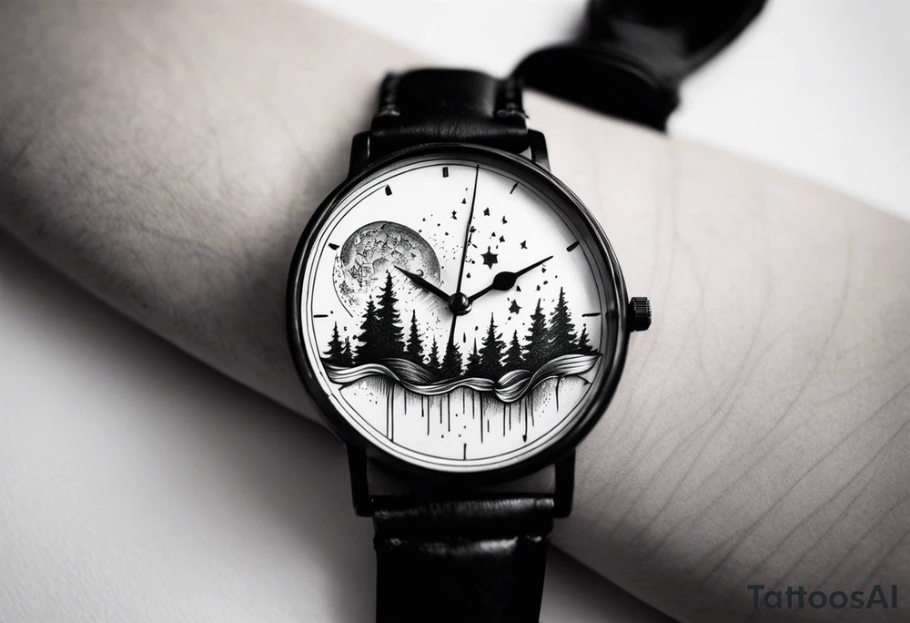 a watch falling to the dark tattoo idea