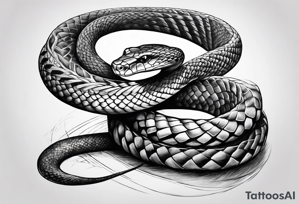 Snake wrapped around sword tattoo idea