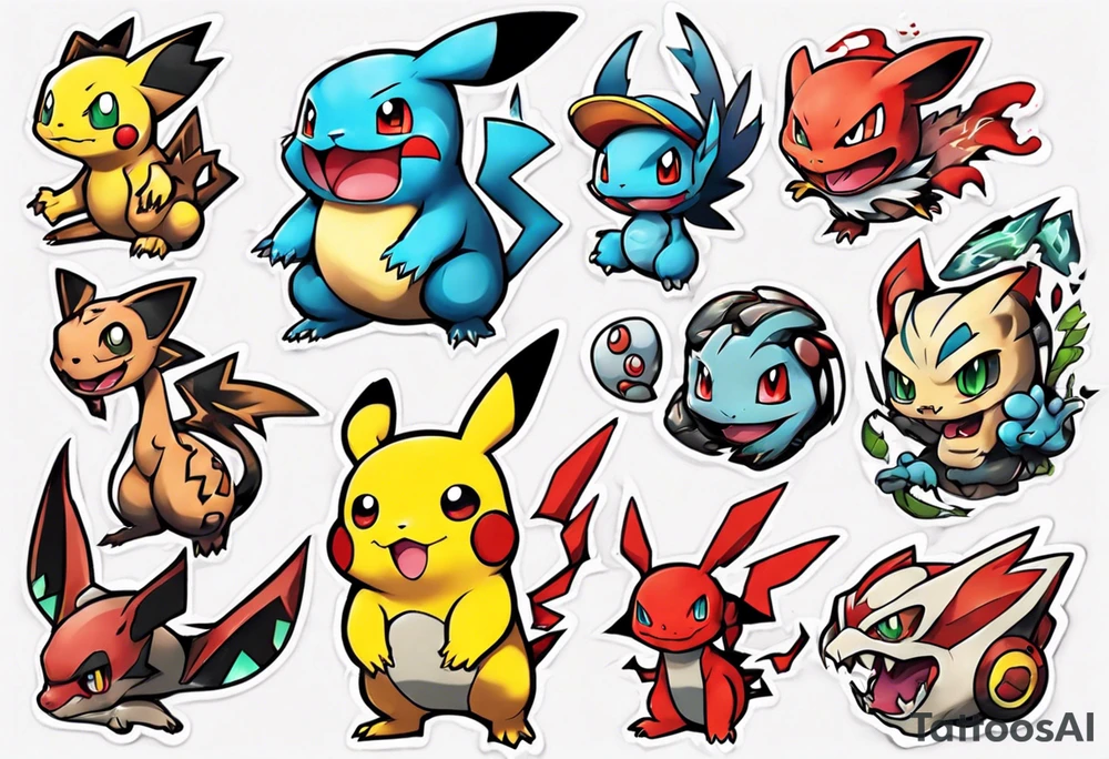 Pokemon sleeve tattoo idea