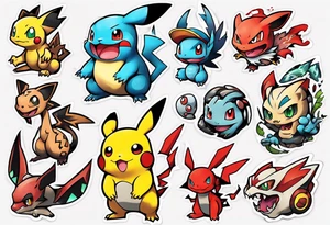 Pokemon sleeve tattoo idea