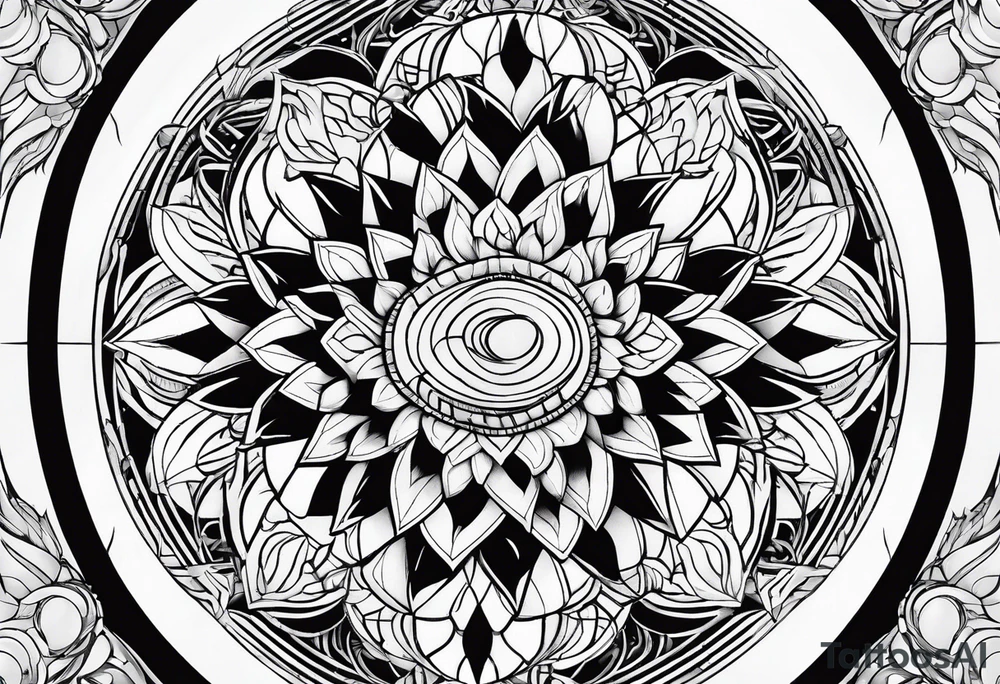 geometric circle tattoo idea