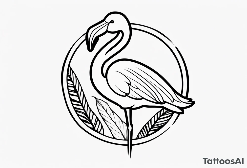 cute flamingo tattoo idea