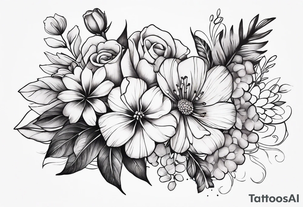 Floral with flowers arm sleeve tattoo idea