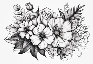 Floral with flowers arm sleeve tattoo idea