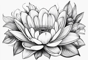 Water Lillie and Daisy minimal tattoo idea