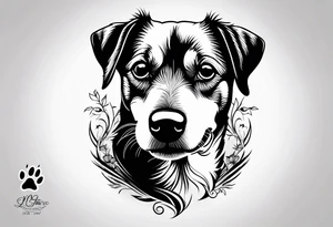 jack Russell
 paw with  coordinates tattoo idea