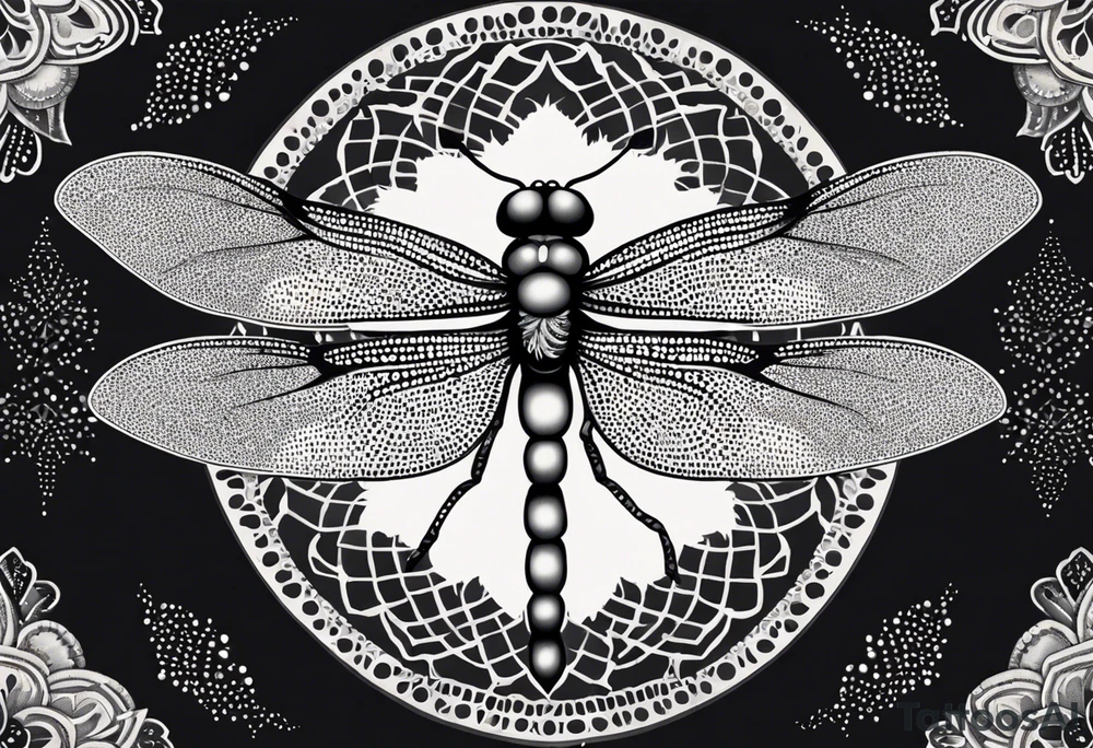 dragonfly and mandala tattoo idea