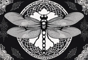dragonfly and mandala tattoo idea