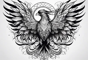 Phoenix with tree tattoo idea