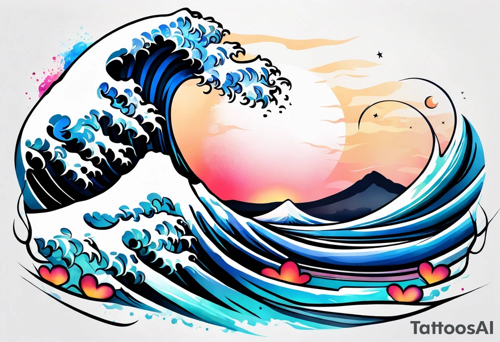 simple wave tattoo idea