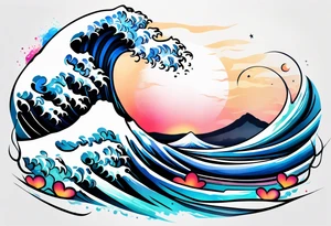 simple wave tattoo idea
