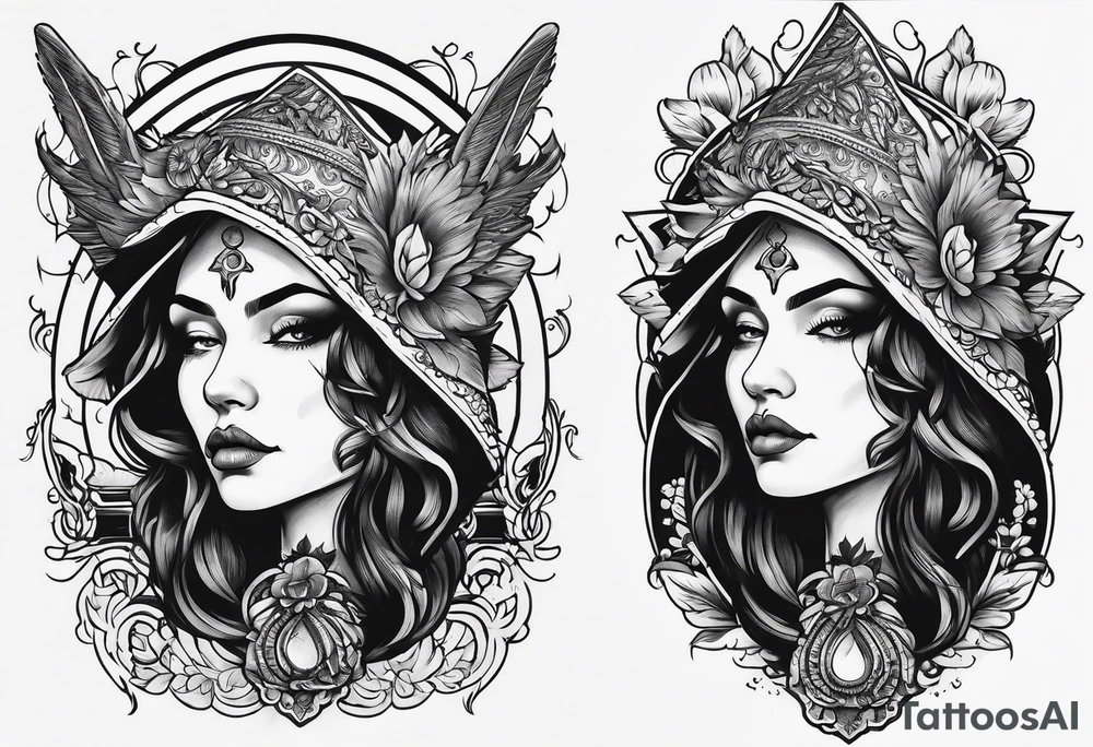 Russian old witch tattoo idea
