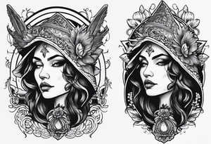 Russian old witch tattoo idea