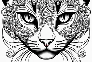 Cat eye in the middle of swirls tattoo idea