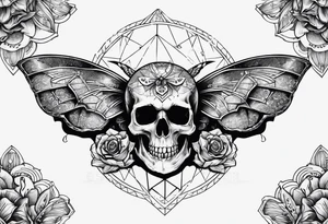 Skull and moth tattoo idea