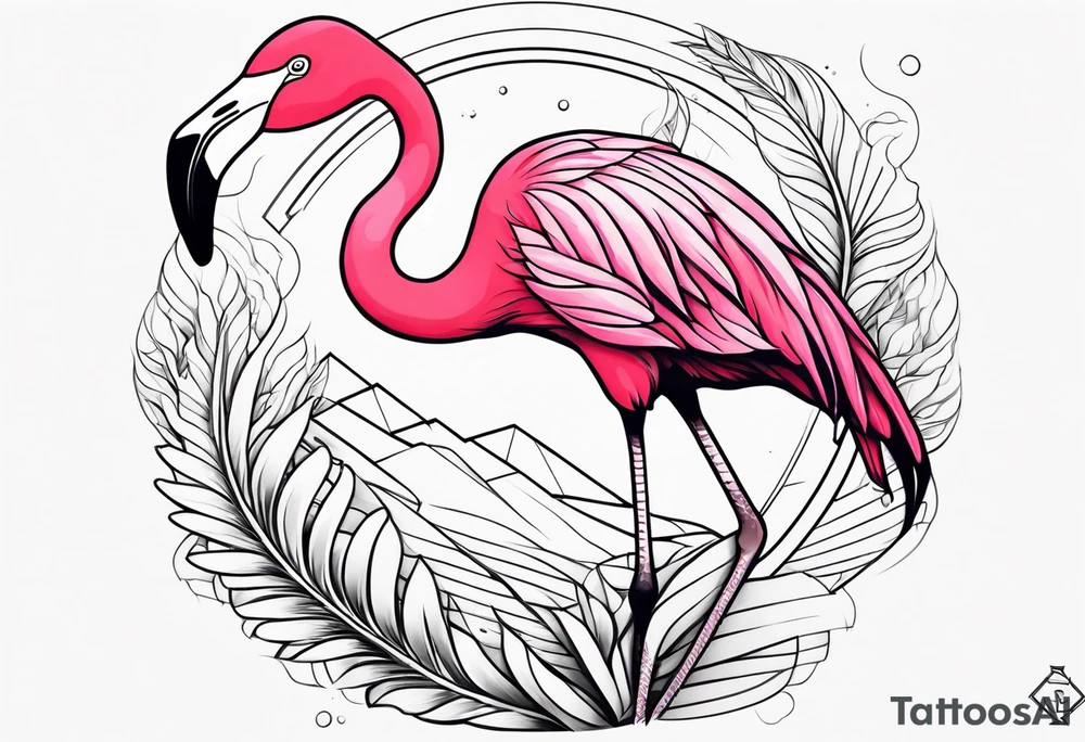 cute flamingo tattoo idea