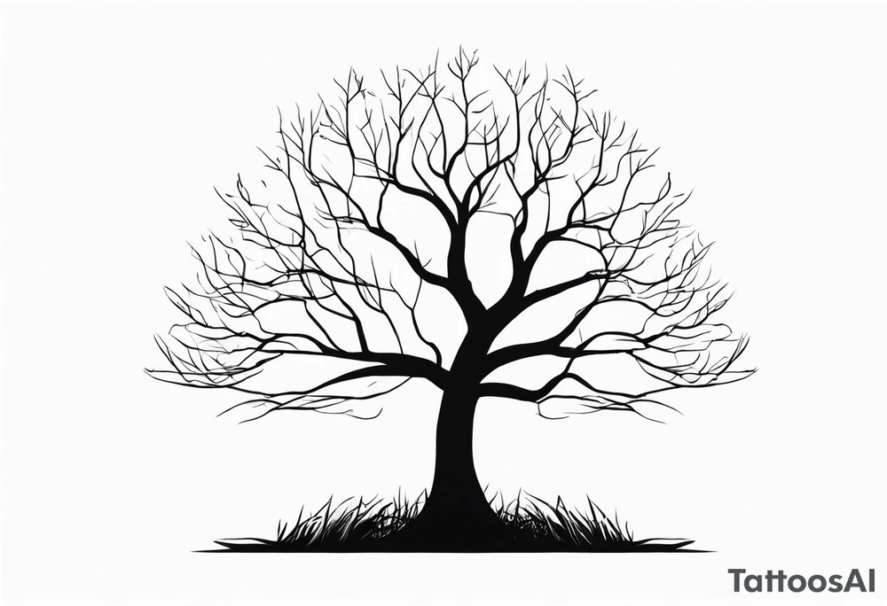 Tree Silhouette - Simple outline of a tree without leaves. tattoo idea