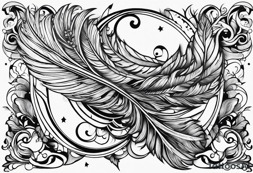 Folded feather tattoo idea