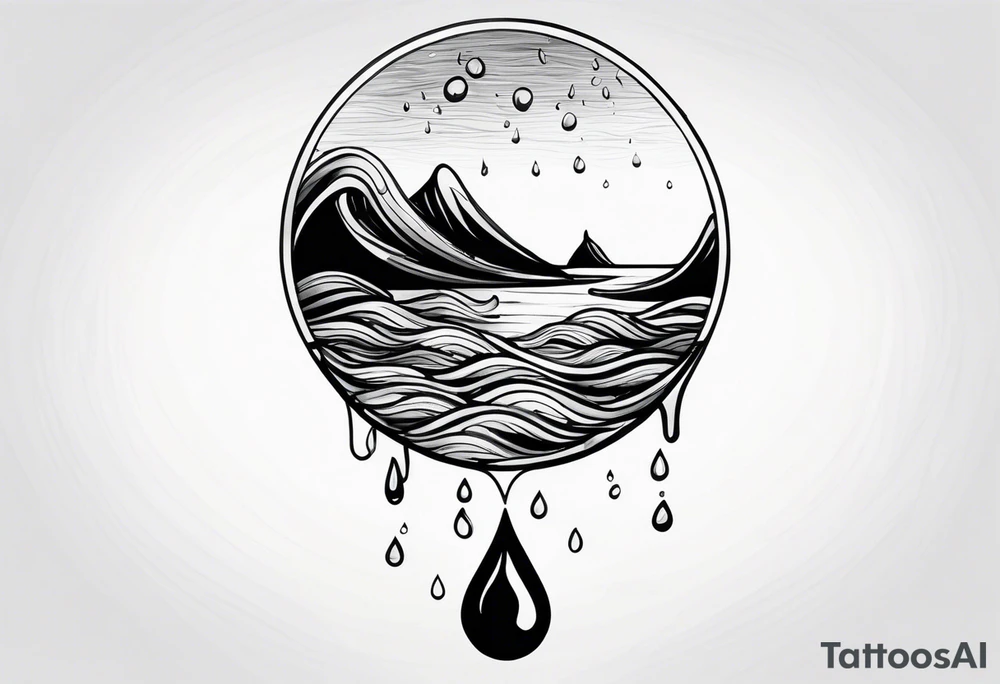water drop falling into ocean tattoo idea