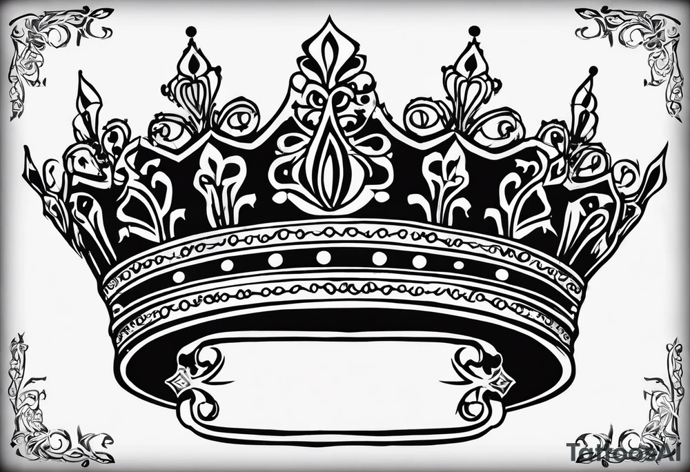 Kids names “Raaj” and “Reign” with the number 11 and crowns for their royalty tattoo idea