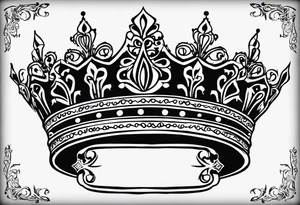 Kids names “Raaj” and “Reign” with the number 11 and crowns for their royalty tattoo idea