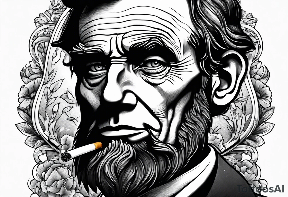 abraham lincoln smoking cigarette tattoo idea