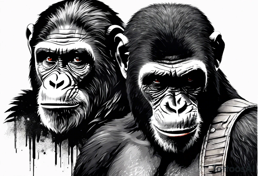 Caesar planet of the apes tattoo idea