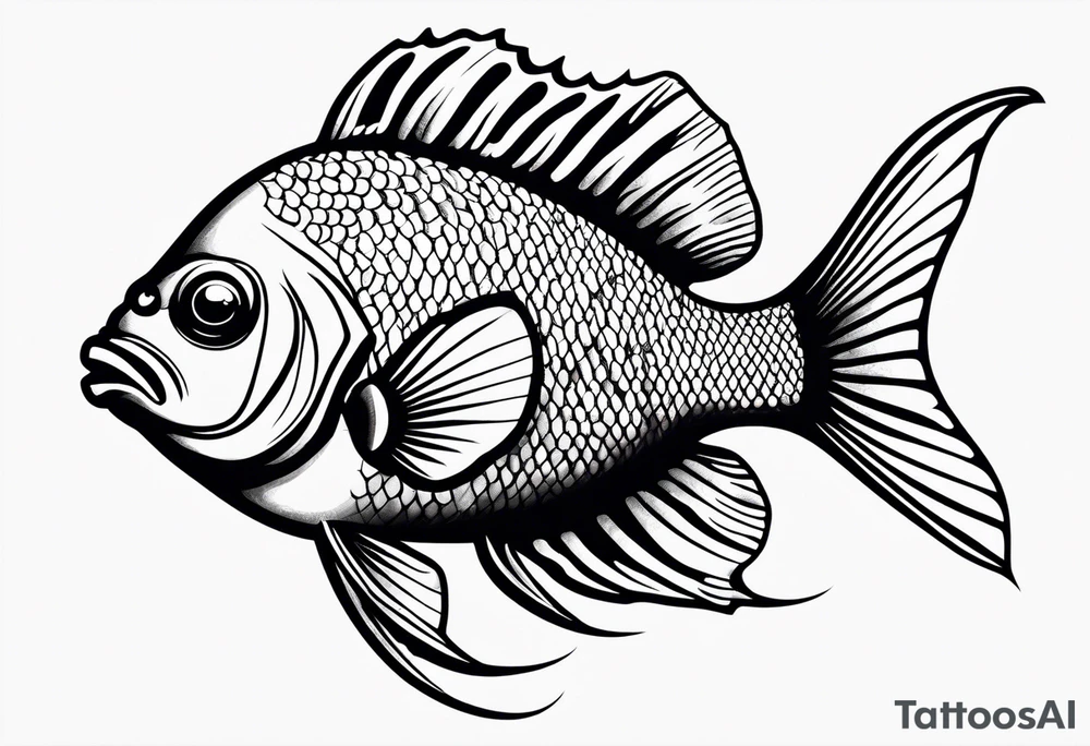 Tropical fish for men's shoulder tattoo idea