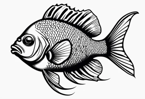 Tropical fish for men's shoulder tattoo idea