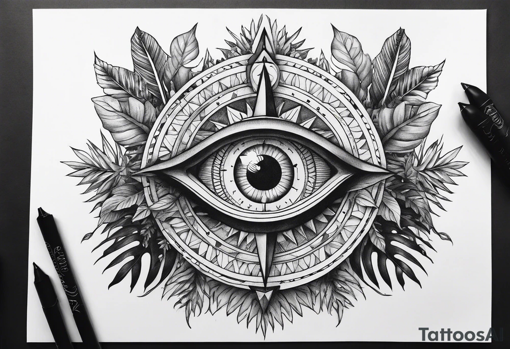 Compass
Jungle Plants
All-seeing Eye tattoo idea