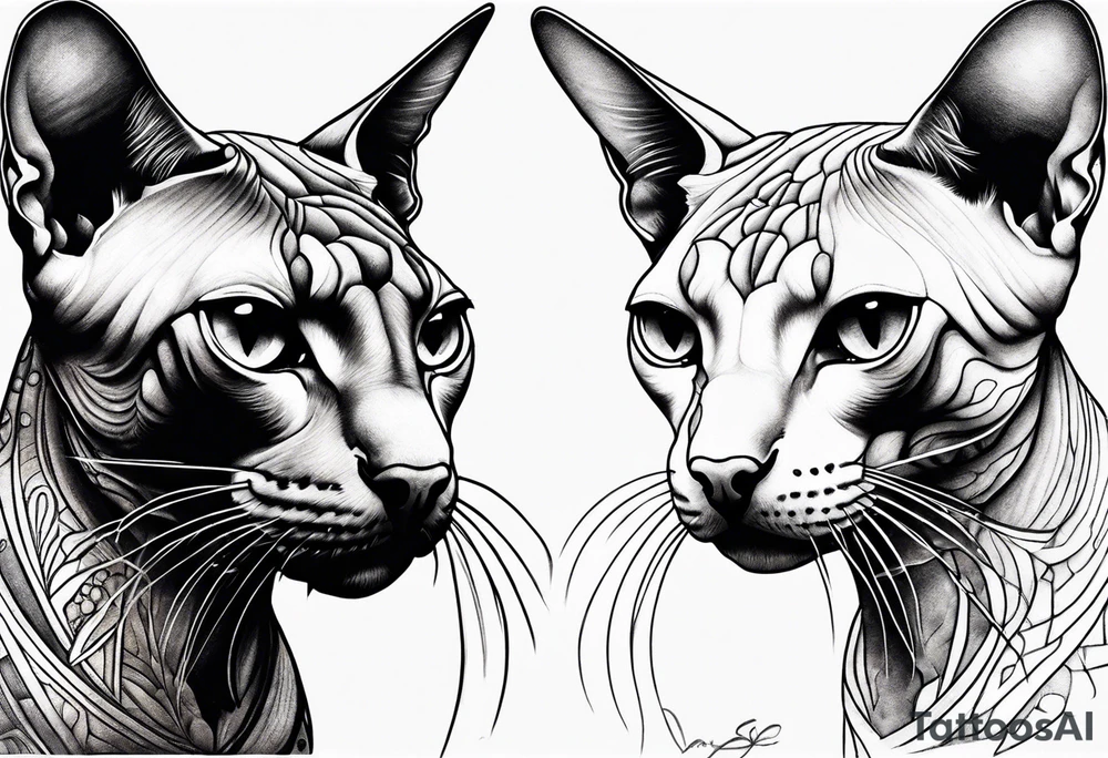 sphynx cat tattoo idea