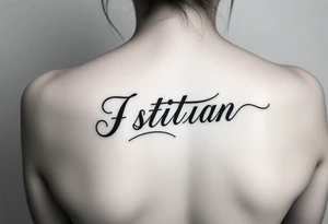 A woman has a tattoo on her rib in a delicate font -  Istvan tattoo idea