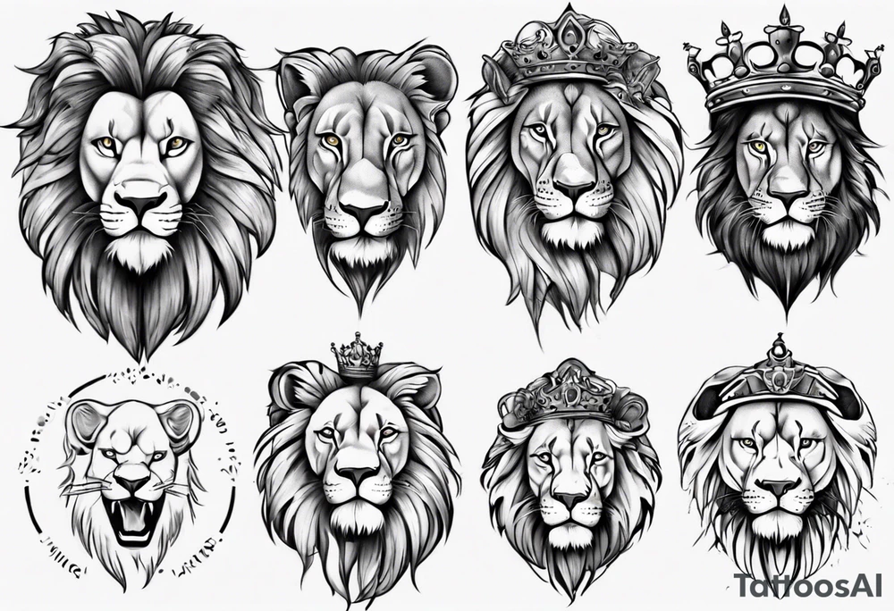 wild king lion tattoo idea
