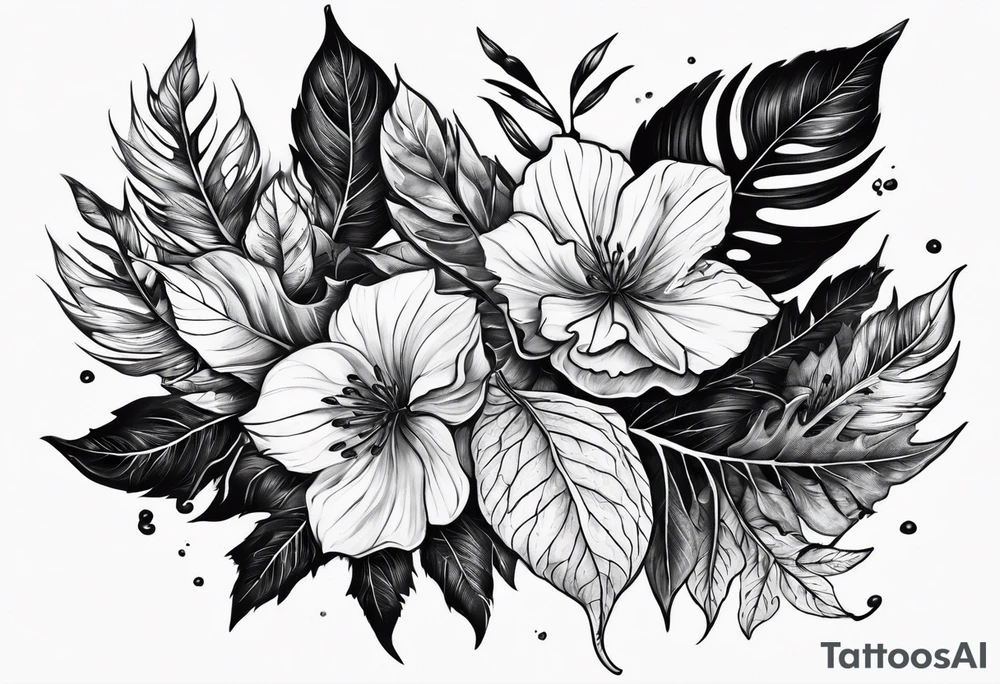 dead leaves floating tattoo idea