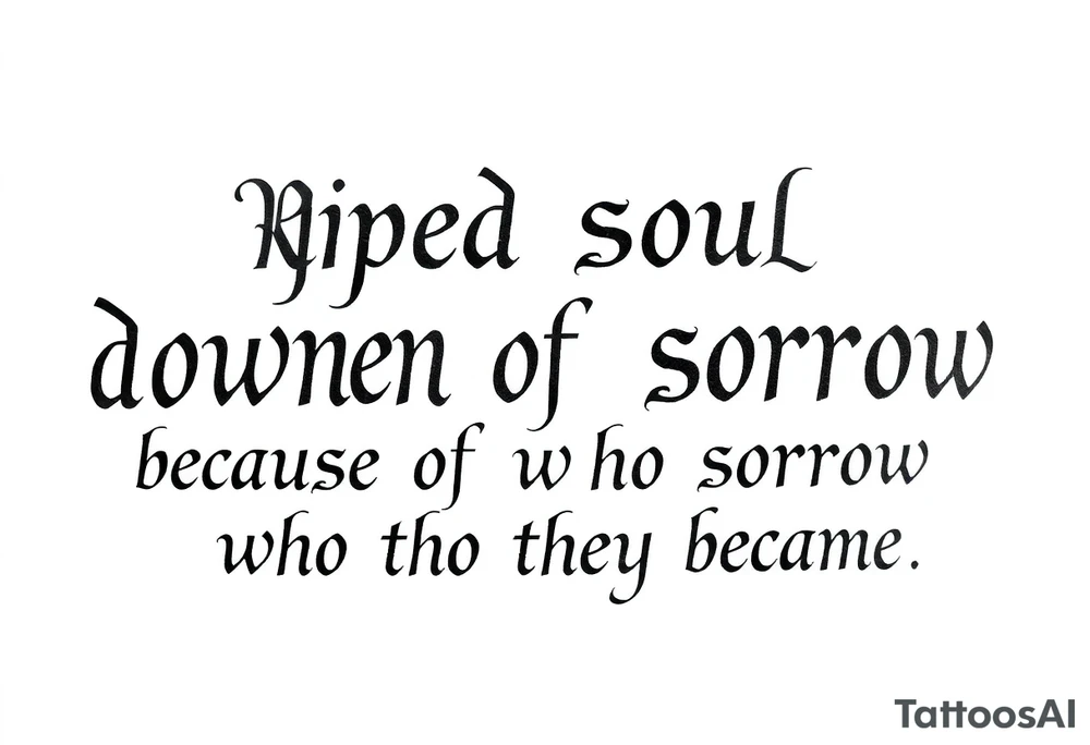 Ripped soul drowned in sorrow because of who they became tattoo idea