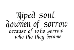 Ripped soul drowned in sorrow because of who they became tattoo idea