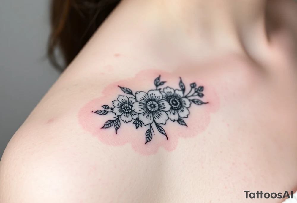 January December July birthday flower infinity flower tattoo idea