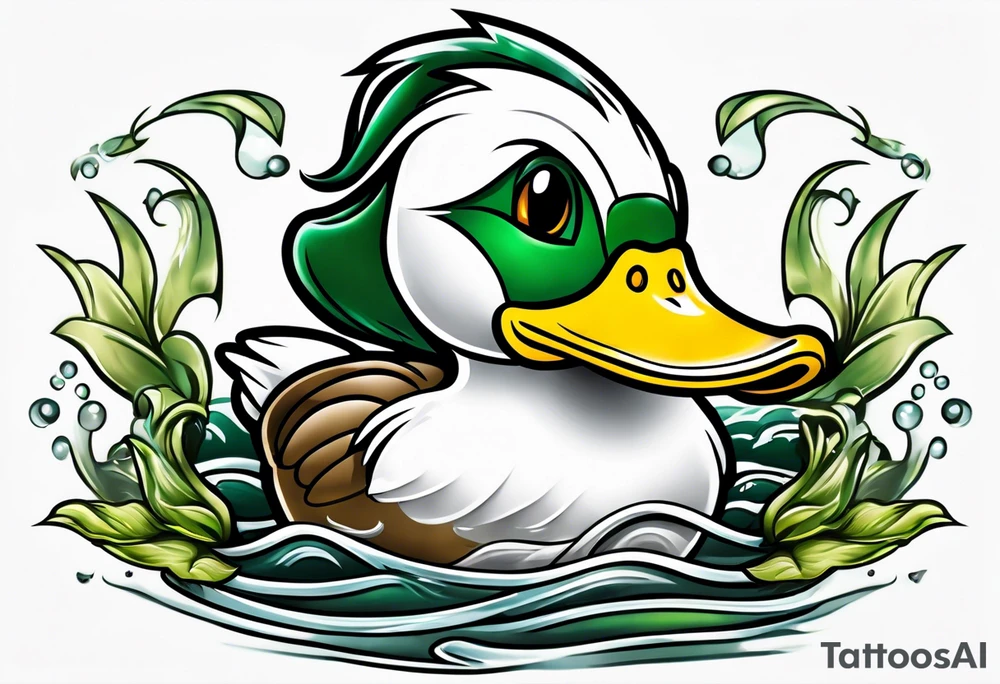 The university of Oregon duck mascot puddles tattoo idea