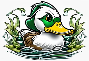 The university of Oregon duck mascot puddles tattoo idea