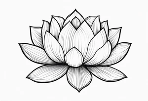 white lotus flower outline tattoo idea